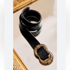 Sezane Gaia Belt, black, size 80